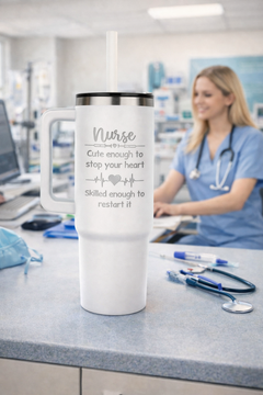 Nurse 40oz Insulated Tumbler – Laser Engraved Stainless Steel Travel Cup