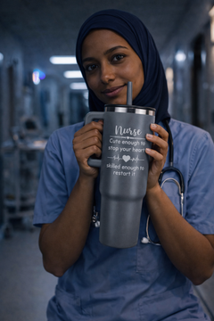 Nurse 40oz Insulated Tumbler – Laser Engraved Stainless Steel Travel Cup