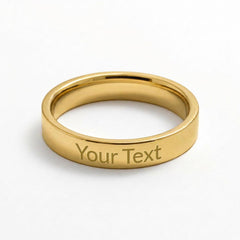 Personalised Engraved Ring for Her – Custom Name, Date or Message Band (Gift for Girlfriend, Wife, Mum)