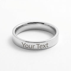Personalised Engraved Ring for Her – Custom Name, Date or Message Band (Gift for Girlfriend, Wife, Mum)