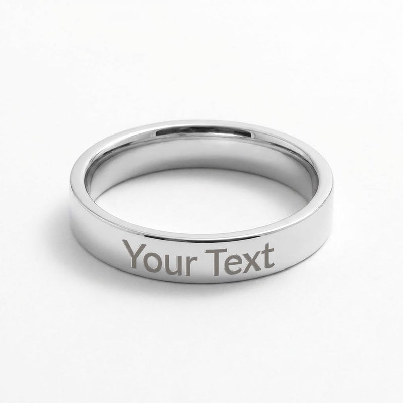 Personalised Engraved Ring for Her – Custom Name, Date or Message Band (Gift for Girlfriend, Wife, Mum)