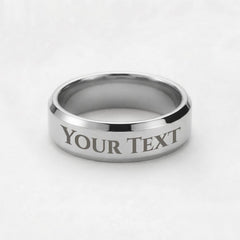 Personalised Engraved Men’s Ring – Custom Name, Date or Message Band (Gift for Him, Boyfriend, Husband)
