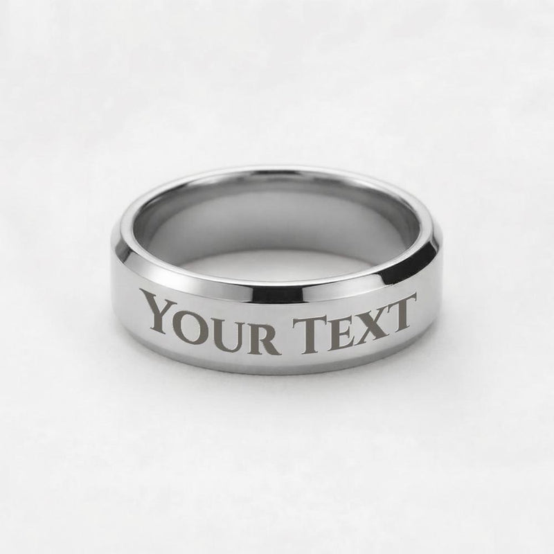 Personalised Engraved Men’s Ring – Custom Name, Date or Message Band (Gift for Him, Boyfriend, Husband)