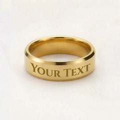 Personalised Engraved Men’s Ring – Custom Name, Date or Message Band (Gift for Him, Boyfriend, Husband)
