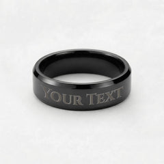 Personalised Engraved Men’s Ring – Custom Name, Date or Message Band (Gift for Him, Boyfriend, Husband)