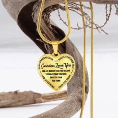 To My Granddaughter – Grandma Loves You Heart Necklace
