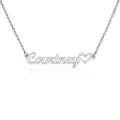 Custom Name with Heart Necklace- Personalised Jewelry Gift for Her