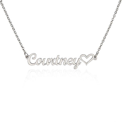 Custom Name with Heart Necklace- Personalised Jewelry Gift for Her