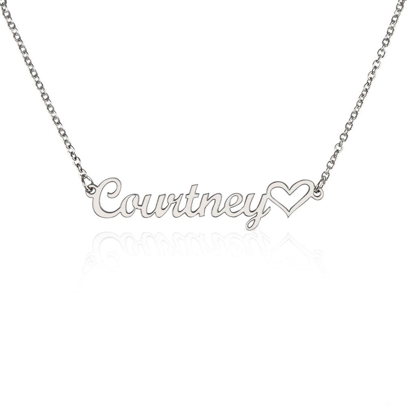 Custom Name with Heart Necklace- Personalised Jewelry Gift for Her