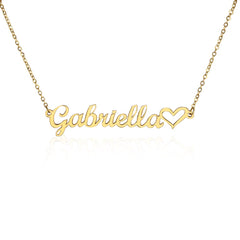 Custom Name with Heart Necklace- Personalised Jewelry Gift for Her