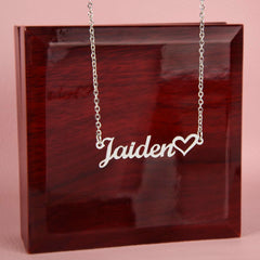 Custom Name with Heart Necklace- Personalised Jewelry Gift for Her