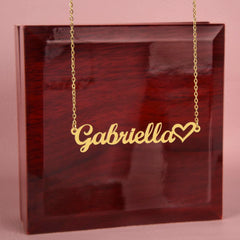 Custom Name with Heart Necklace- Personalised Jewelry Gift for Her