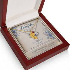 To My Daughter from Dad Baby Feet Necklace with Birthstone – Personalised Gift for Daughter