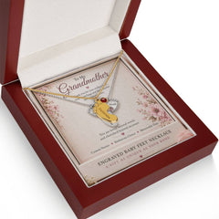 To My Grandmother Baby Feet Necklace with Birthstone – Personalised Gift for Grandma