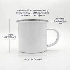 Dino S’more Camping Mug – Enamel Campfire Coffee Gift