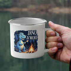 Dino S’more Camping Mug – Enamel Campfire Coffee Gift