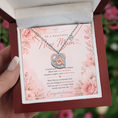 To a Beautiful New Mum- Baby Feet Heart Necklace