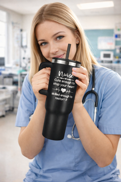 Nurse 40oz Insulated Tumbler – Laser Engraved Stainless Steel Travel Cup